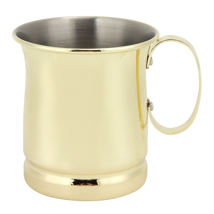 Jormftte 430ml rozsdamentes acél bögre, ergonomikus kialakítás, széles száj, arany