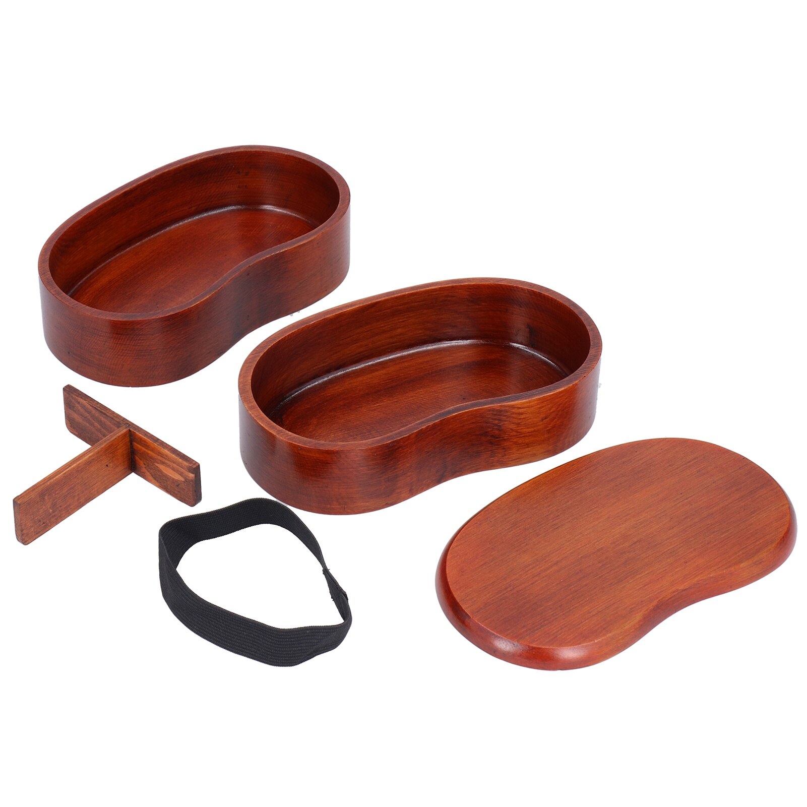 Cutie alimentara din lemn, KkvoGmle, design japonez, 2 straturi
