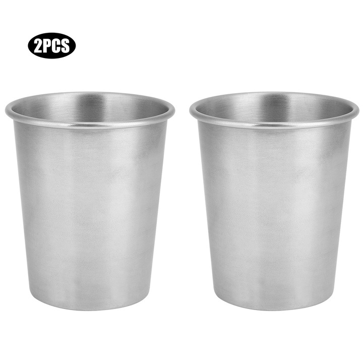 2 db rozsdamentes acél pohár, 230 ml, leejtésálló, sörhöz
