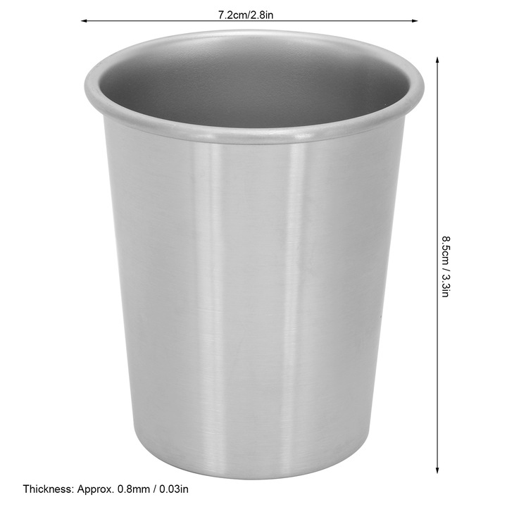 Jormftte 304 inox pohár, 230ml, csúszásmentes kialakítás, magasság 8.5cm