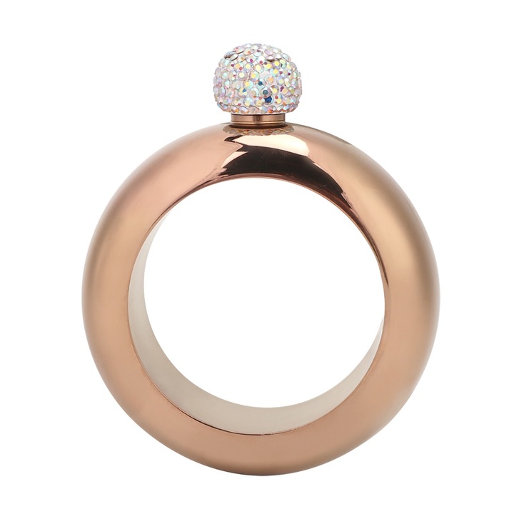 Jormftte roz arany színű, rozsdamentes acél csípőüveg, karkötő design, tartós