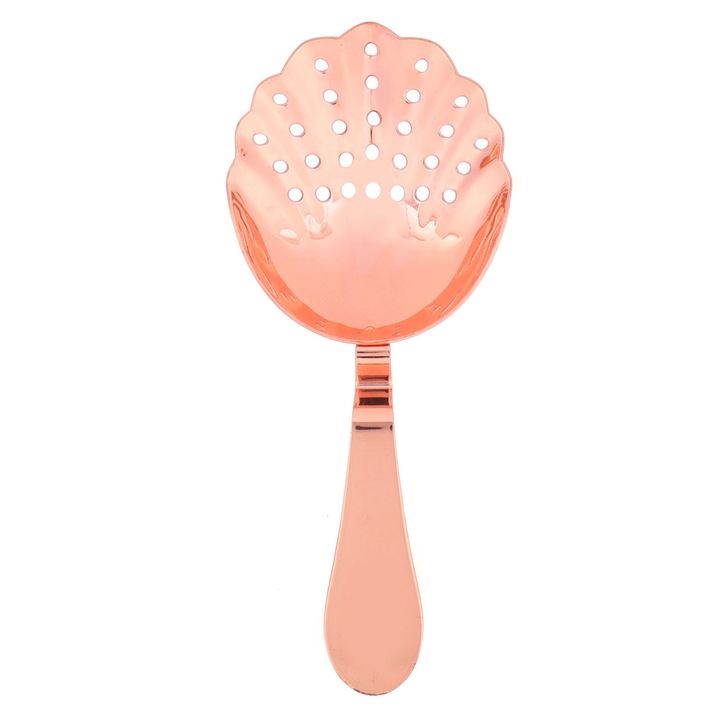 Jormftte jégszűrő, rozsdamentes acél, kagyló alakú, rózsaarany