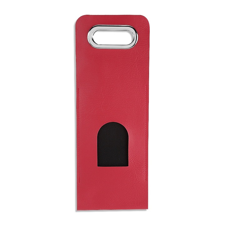 Puha PU bőr hordozható borosüveg táska, esküvői ajándéktáskák (piros)