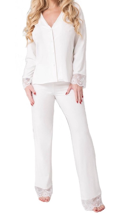 Set pijama din vascoza Kalimo. PENANG, Ecru