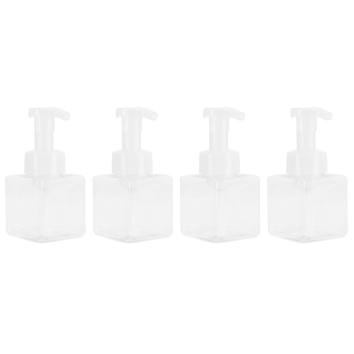 Dispenser de spuma, Peysaitr, set de 4, 250ml, transparent, 14x6cm