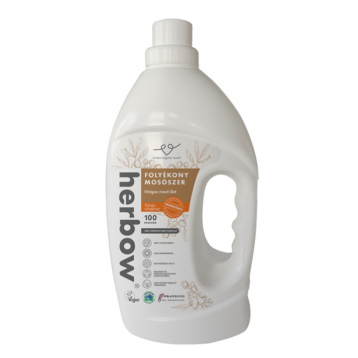 Herbow Virágos mező folyékony mosószer színes ruhákhoz 100 mosáshoz (3 liter)