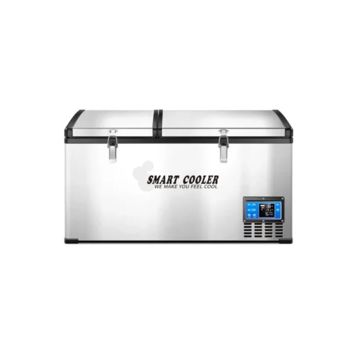 Frigider auto cu compresor smart cooler 12/24V +220 V, capacitate 80L, cu bluetooth si zona dubla de racire, taxa verde inclusa