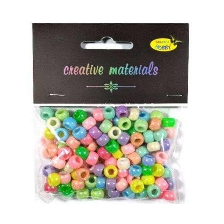 Set margele pastelate perlate, Galeria Hobby, 6x9mm, multicolor, 131x114mm