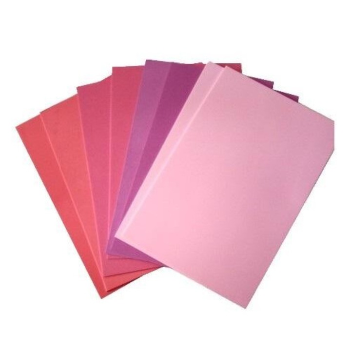 Set 8 foi de pianka, Galeria Hobby, rosu cu roz, 20x30cm