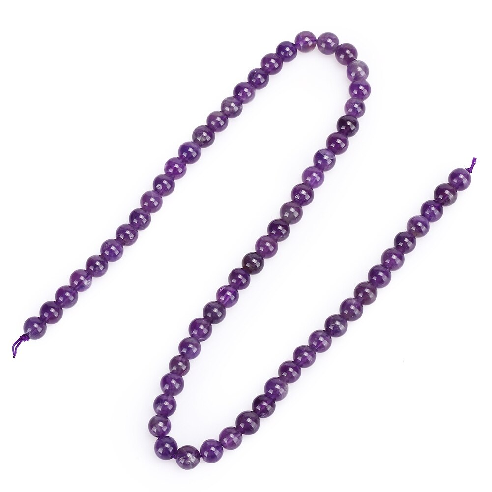 Set Margele rotunde din piatra mov naturala. Accesoriu pentru ...