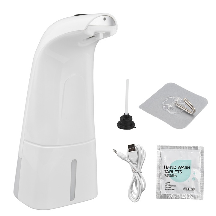 Automata habszappan adagoló, USB, fehér