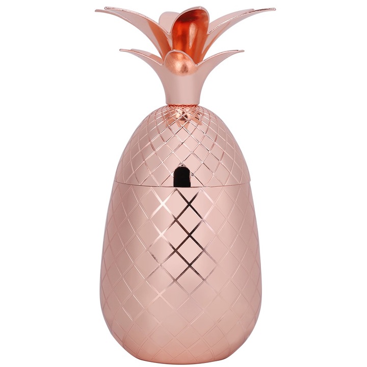 Jormftte rozé arany ananász alakú rozsdamentes acél pohár, bor- és koktélkészlet