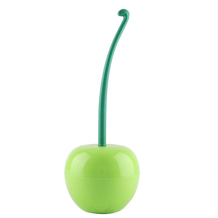 Jormftte WC-kefe tartó készlet, cseresznye design, zöld