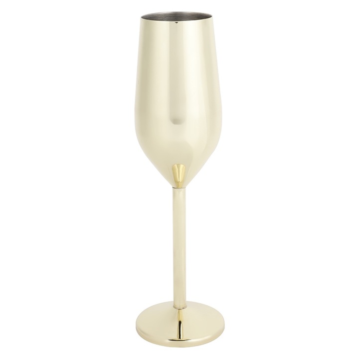 Rozsdamentes acél koktélbár, rézzel bevont, parti dekorációk, pezsgőspohár (aranyozott)