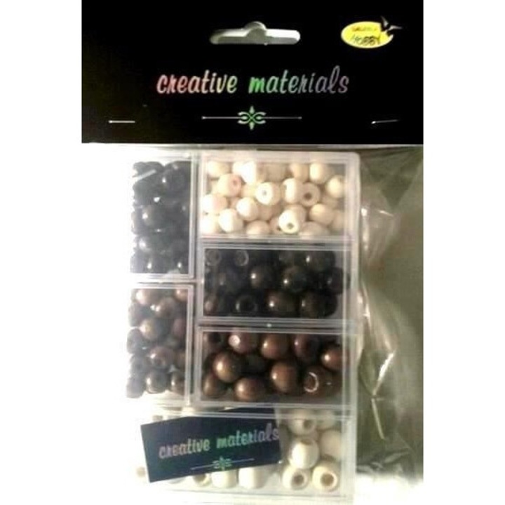 Set margele Galeria Hobby, lemn, multicolor, 50 g