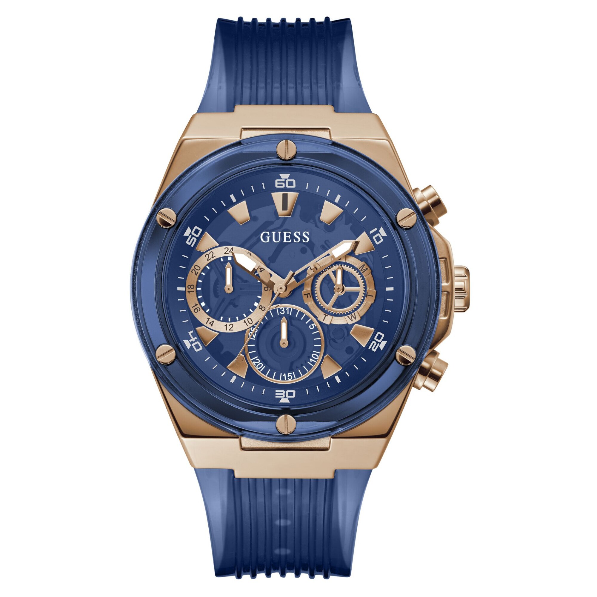 GUESS Damenuhr GW0641G1 – Analog, Edelstahl, Mit Kalender