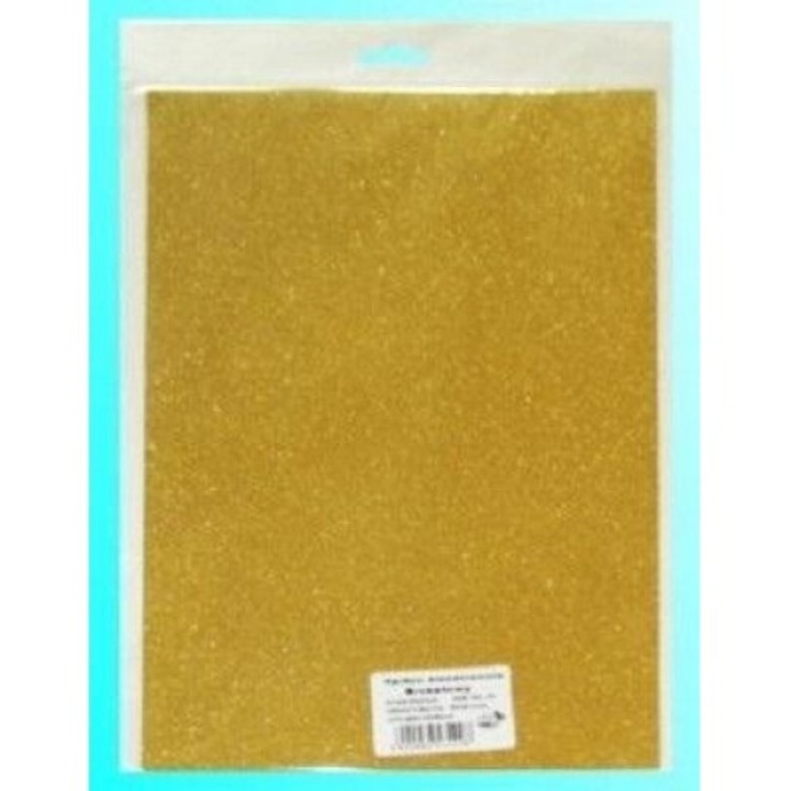 Картон със златист брокат двустранен 23x33см 5 листа