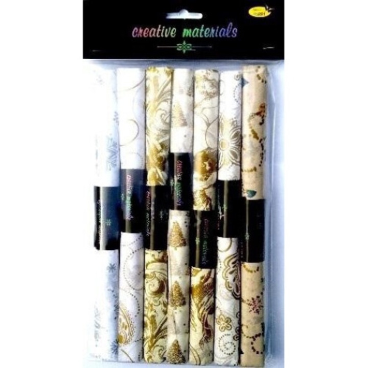 Hartii de tesut satinat cu imprimeu 25x37cm 7 buc