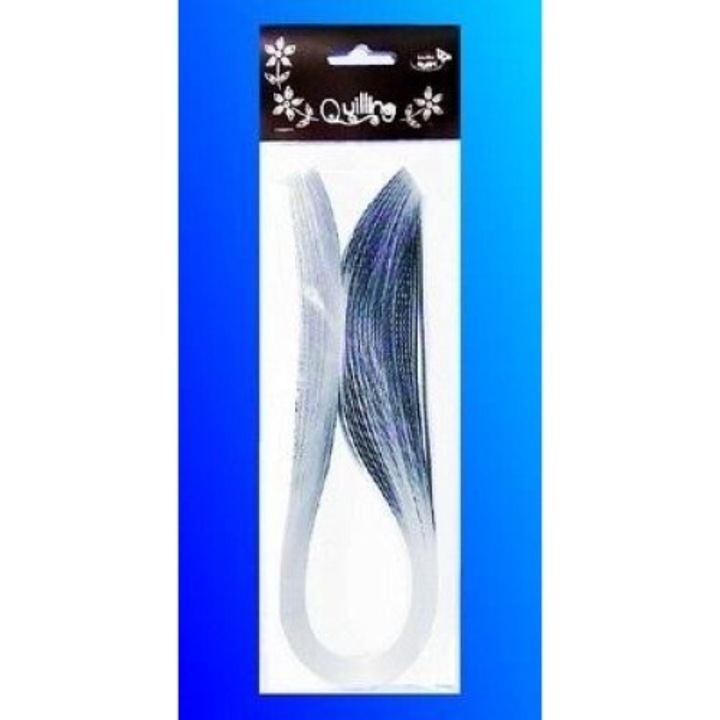Комплект квилинг ленти, сребро с блясък, 5 мм х 50 см