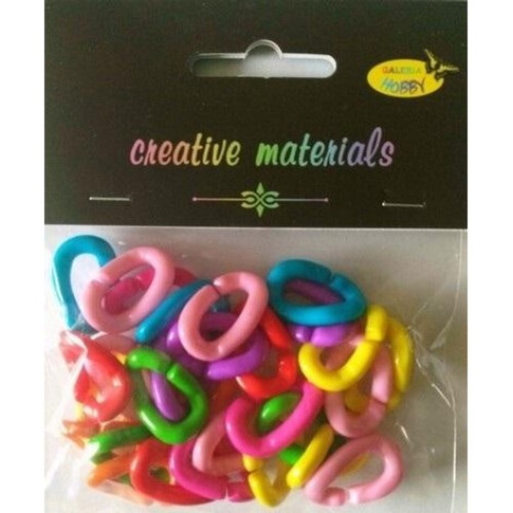 Set de margele din plastic, 15x25mm 21g, Galeria Hobby, 99x114mm, blister