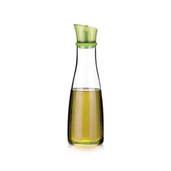 Dispenser ulei Vitamino, Tescoma, Sticla/Plastic/Silicon, 500 ml, Transparent/Verde