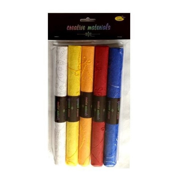 5 db kézzel készített papírlap készlet, Hobby Galéria, Multicolor, 25x35cm