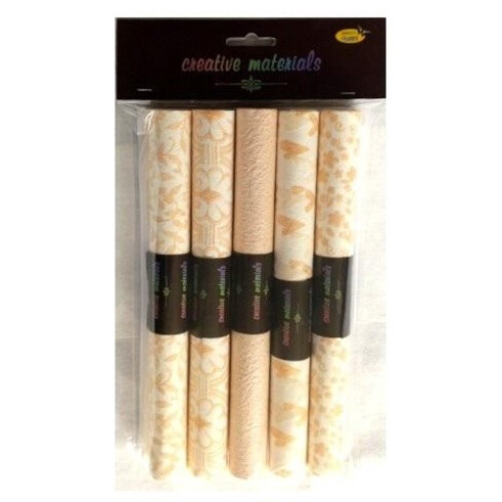 5 db indiai stílusú Chadna papírkészlet, Hobby Galéria, 25x35cm, többszínű, bliszter