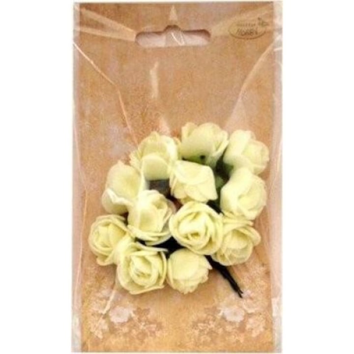 Flori artificiale, Galeria Hobby, 2cm, 12 bucati, alb