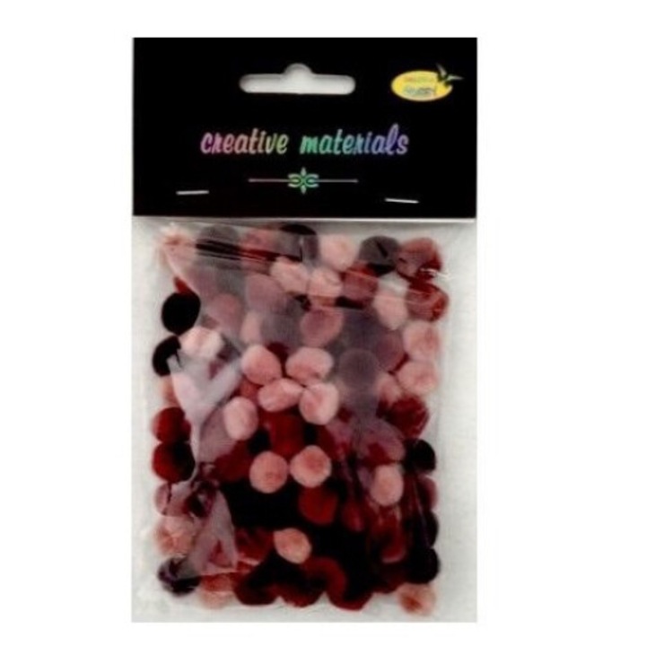 Set pomponi acrilici, Galeria Hobby, 10mm, maro, 100 buc, 166x100mm