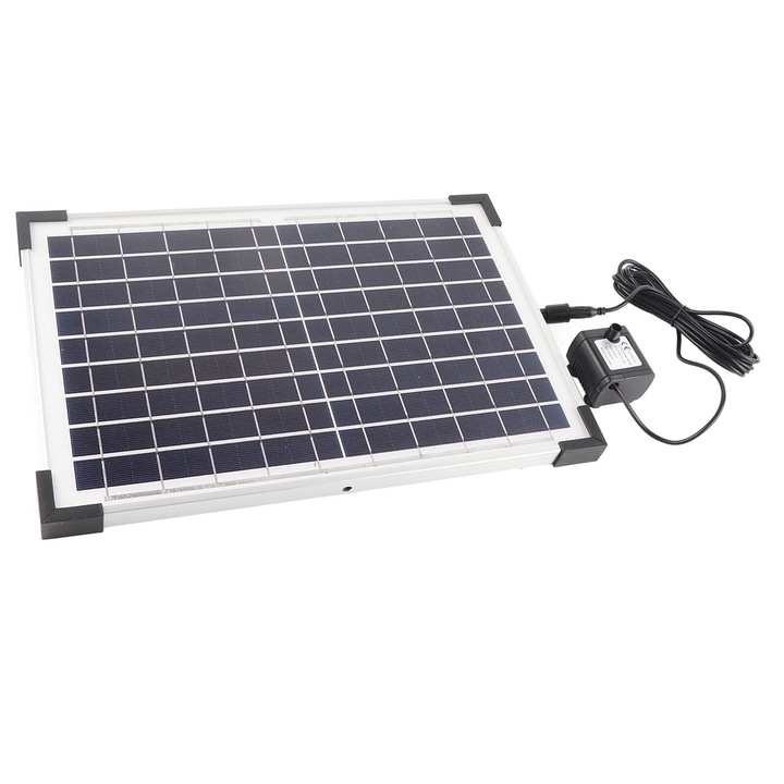 Napkollektoros vízpumpa, hosszú töltés, 9V 10W, 3 fúvóka, 0-500L/H, 0-200cm, ABS/Alumínium