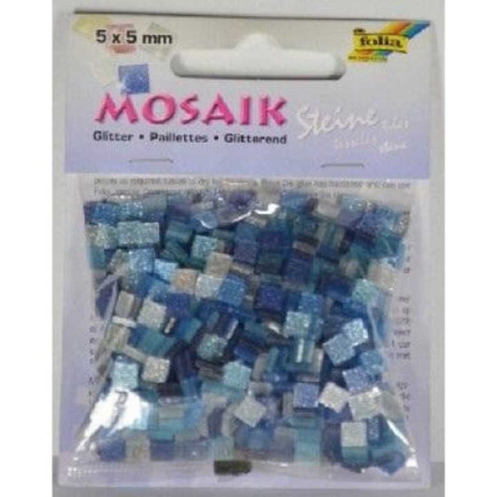 Set de artizanat 5x5mm, Galeria Hobby, albastru, 830 bucati, 102x81mm