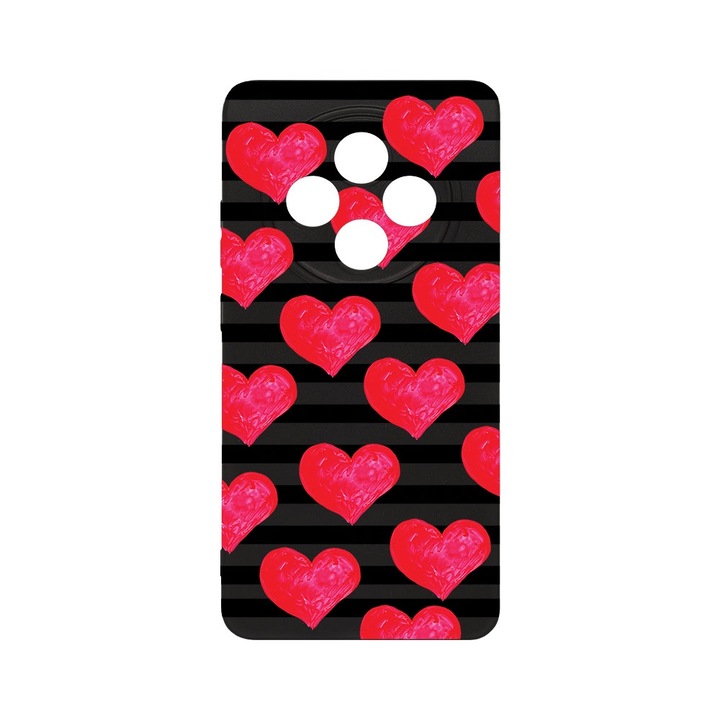 BestCase® Husa Slim SIlicon 0.8MM, Compatibila Cu Oppo Reno12 F / Reno12 FS, hearts, Protectie Camera, Rezistenta la uzura, c-B 102