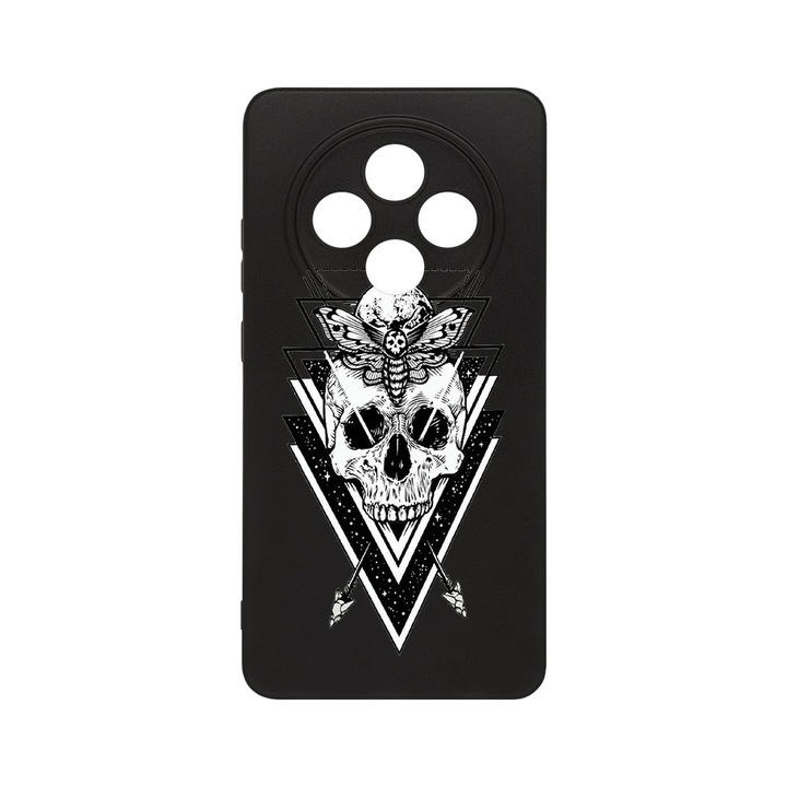 BestCase® Husa Slim SIlicon 0.8MM, Compatibila Cu Oppo Reno12 F / Reno12 FS, Skull, Protectie Camera, Rezistenta la uzura, c-B 191