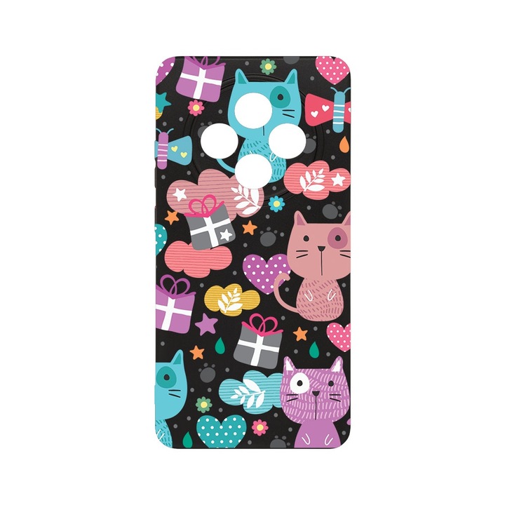 BestCase® Husa Slim SIlicon 0.8MM, Compatibila Cu OPPO Reno12 FS / Reno12 F, Lovely Cat, Protectie Camera, Rezistenta la uzura, c-B 41