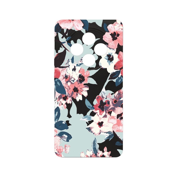BestCase® Husa Slim SIlicon 0.8MM, Compatibila Cu OPPO Reno12 FS / Reno12 F, Flowers Pattern, Protectie Camera, Rezistenta la uzura, c-B 508