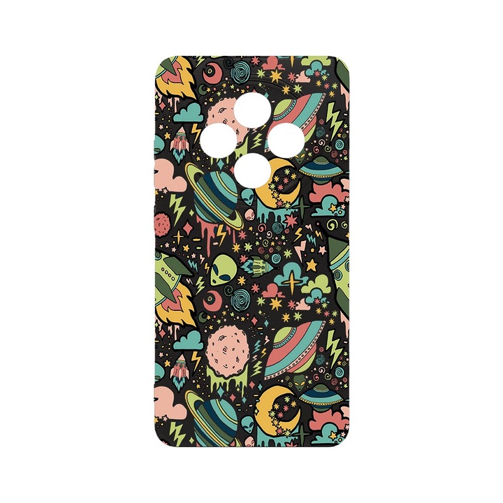 BestCase® Husa Slim SIlicon 0.8MM, Compatibila Cu OPPO Reno12 FS / Reno12 F, Universe, Planets UFO, Protectie Camera, Rezistenta la uzura, c-B 472