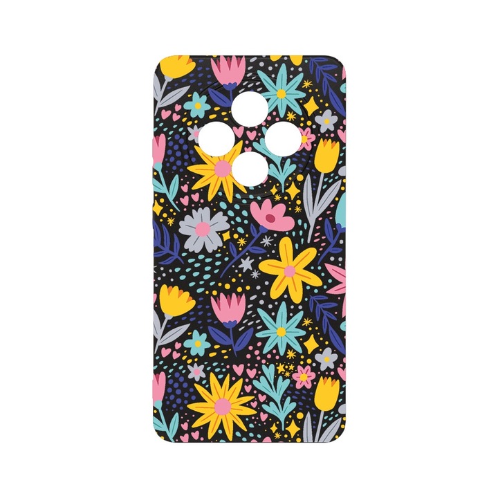 BestCase® Husa Slim SIlicon 0.8MM, Compatibila Cu OPPO Reno12 FS / Reno12 F, Little Flowers, Protectie Camera, Rezistenta la uzura, c-B 758