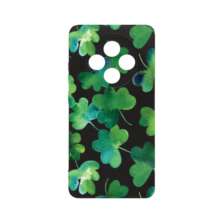 BestCase® Husa Slim SIlicon 0.8MM, Compatibila Cu OPPO Reno12 FS / Reno12 F, Green leaf, Protectie Camera, Rezistenta la uzura, c-B 697