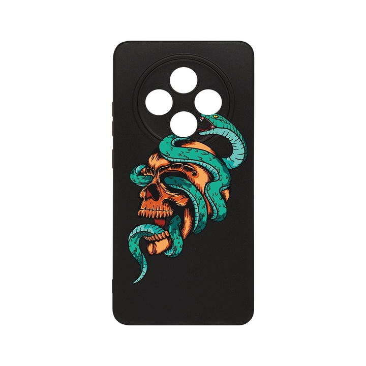 BestCase® Husa Slim SIlicon 0.8MM, Compatibila Cu OPPO Reno12 FS / Reno12 F, Skull, Protectie Camera, Rezistenta la uzura, c-B 831