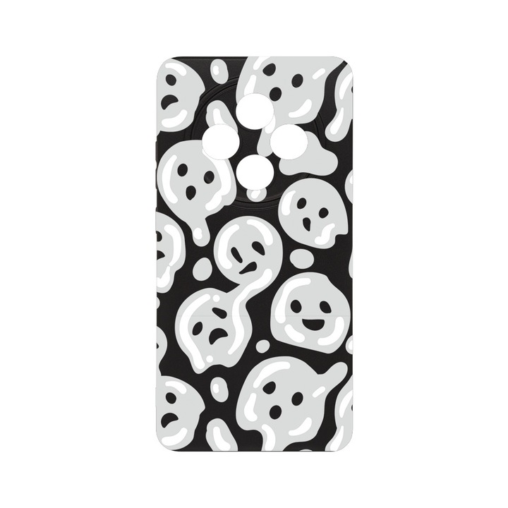 BestCase® Husa Slim SIlicon 0.8MM, Compatibila Cu OPPO Reno12 FS / Reno12 F, Gray Acid Smiley, Protectie Camera, Rezistenta la uzura, c-B 1000