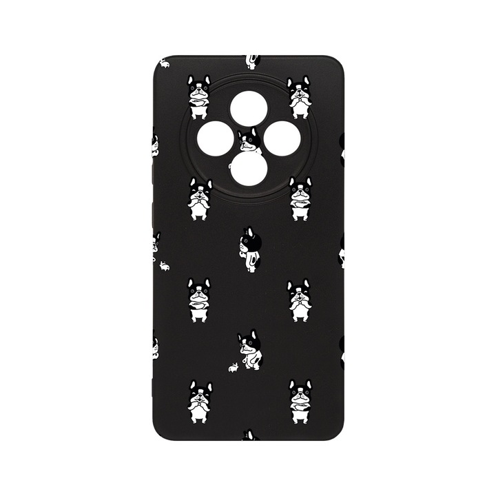 BestCase® Husa Slim SIlicon 0.8MM, Compatibila Cu Oppo Reno12 F / Reno12 FS, Bulldog Pattern, Protectie Camera, Rezistenta la uzura, c-B 1043