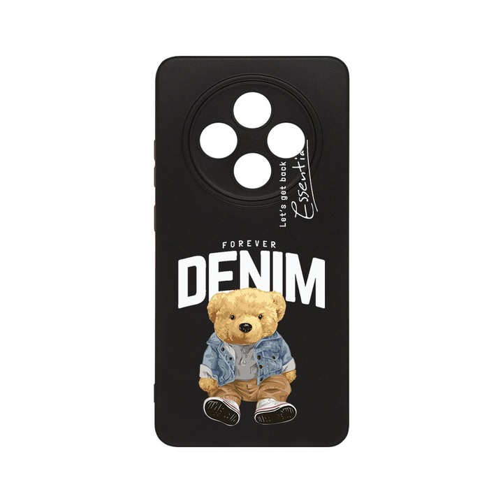 BestCase® Husa Slim SIlicon 0.8MM, Compatibila Cu OPPO Reno12 FS / Reno12 F, Denim Style Teddy Bear, Protectie Camera, Rezistenta la uzura, c-B 930