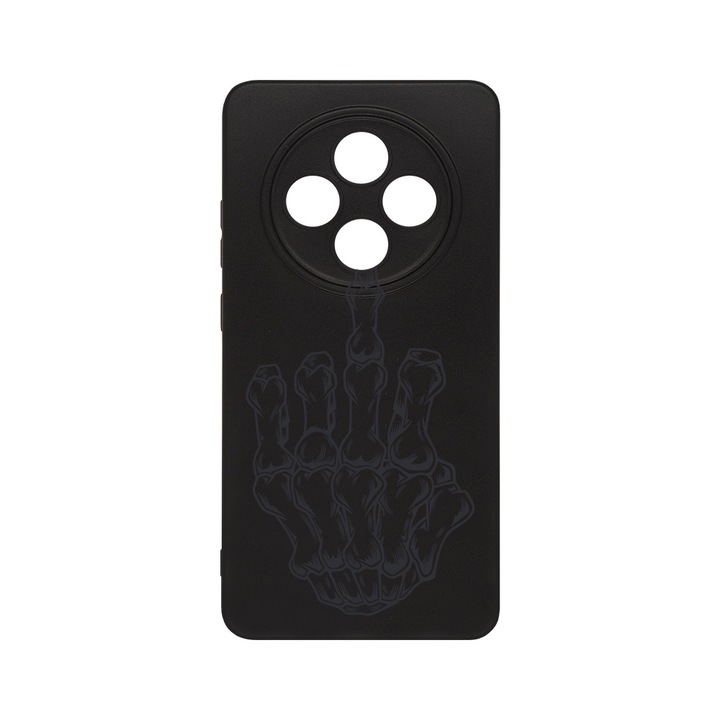 BestCase® Husa Slim SIlicon 0.8MM, Compatibila Cu Oppo Reno12 F / Reno12 FS, Skeleton Hand FU, Protectie Camera, Rezistenta la uzura, c-B 965