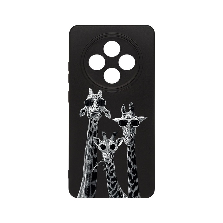 BestCase® Husa Slim SIlicon 0.8MM, Compatibila Cu OPPO Reno12 FS / Reno12 F, Cool Giraffe, Protectie Camera, Rezistenta la uzura, c-B 1008