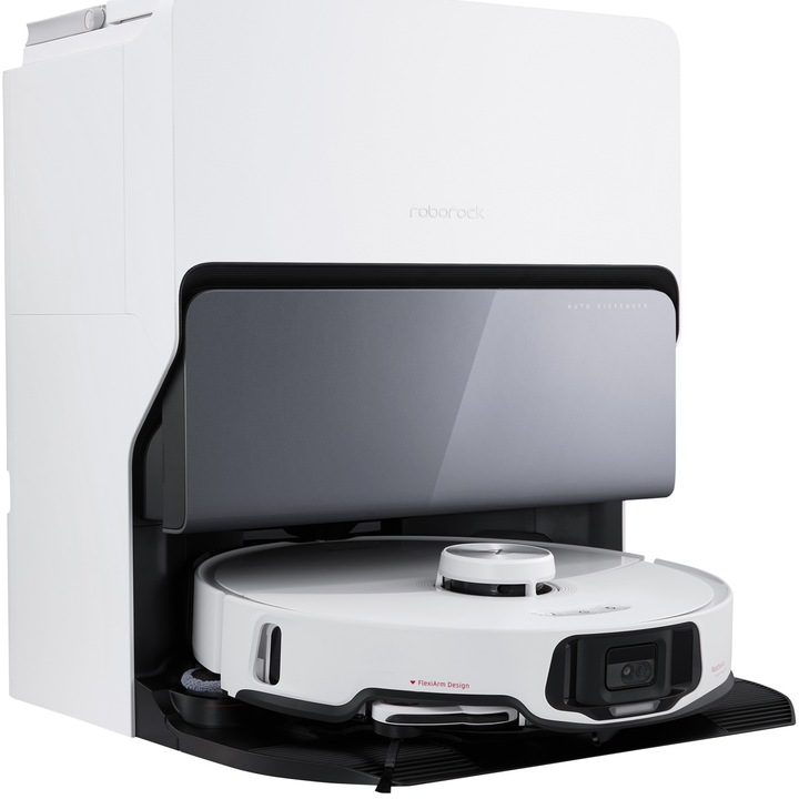 Робот прахосмукачка Roborock S8 MaxV Ultra S8MVU02-00, Прахосмукачка и моп, 3D мапинг, 5200 mAh, 10 000Pa, Контейнер за прах 270 мл, Контейнер за вода 100 мл, 60W, Автономия 180 минути, Бял