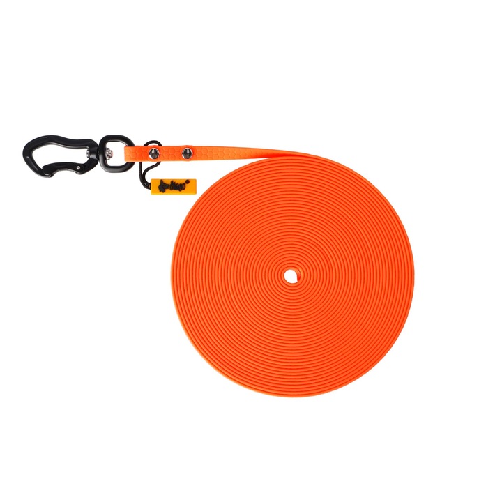 Lesa pentru caini, Flex, portocaliu, M 1.6cmx20m