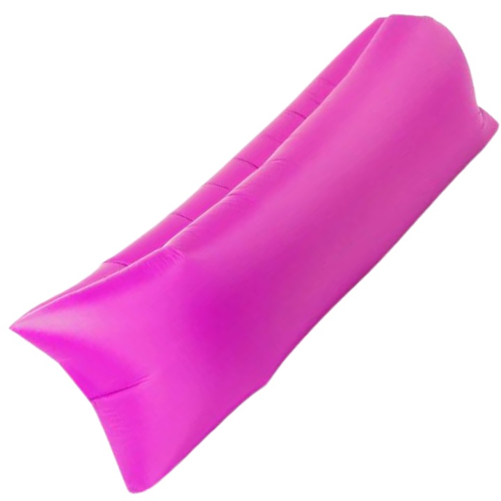 Saltea gonflabila SDEPOT®, pentru camping sau plaja, tip Lazy Bag, roz