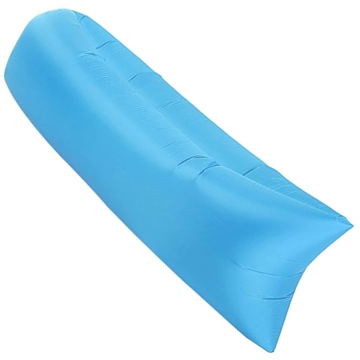 Надуваем дюшек S DEPOT®, за къмпинг или плаж, тип Lazy Bag, Син
