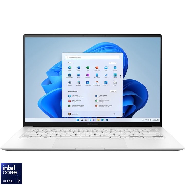 Laptop ASUS Zenbook S 14 OLED 90NB14F4 cu procesor Intel® Core™ Ultra 7 258V pana la 4.8GHz, 14'', 3K , OLED, Touch, 32GB LPDDR5X RAM, 1TB SSD, Intel® Arc™ Graphics, Windows 11 Pro, Scandinavian White