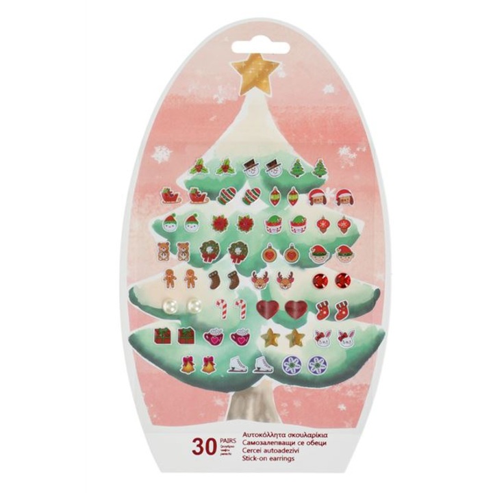 Set cercei autoadezivi copii, 30 perechi, modele craciun